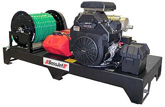 electric skid mounted sewer jetter