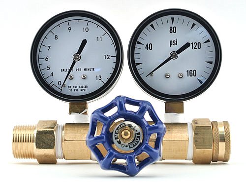 Water Gauge - Pressure, Flow, & PSI Test - Deluxe Dual